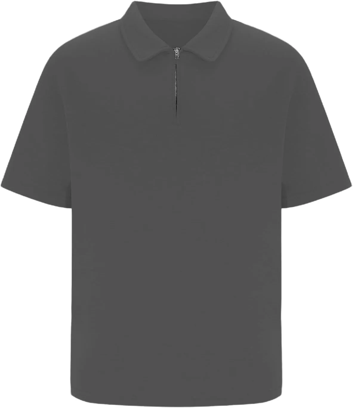 Men's Henley Quarter Zip T Shirt Plus Size Short Sleeve Loose Fit Lapel Breathable Top Quick Dry Gym Travel Work Outfit