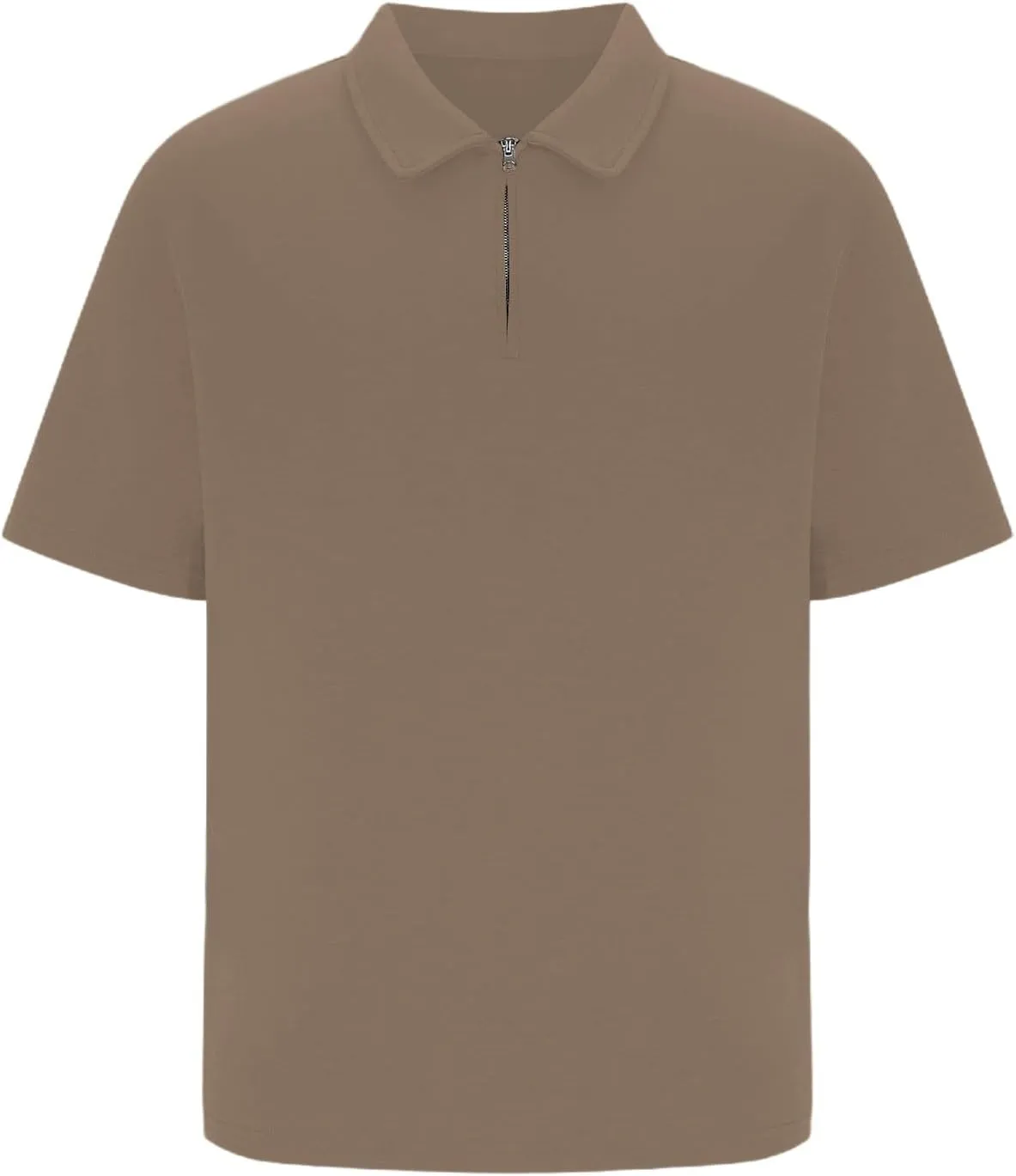 Men's Henley Quarter Zip T Shirt Plus Size Short Sleeve Loose Fit Lapel Breathable Top Quick Dry Gym Travel Work Outfit
