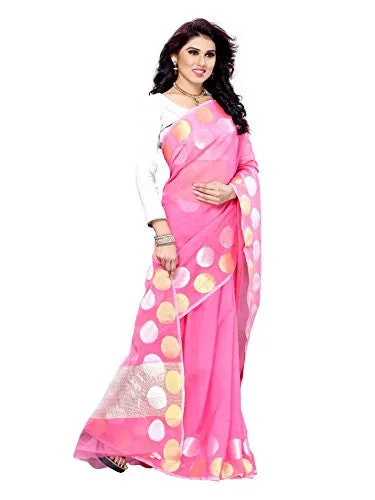 Mimosa Women Kanchipuram Cotton Art Saree With Tissue Blouse (Pink ,3138-7099-AB-LPINK)
