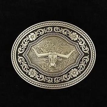 Nocona Oval Longhorn Belt Buckle