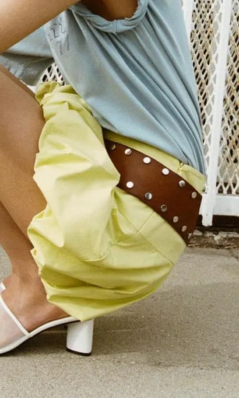 NUFIWI Y2K Bubble Mini Skirts for Women Cute Ruffled Balloon Short Skirts Elastic Waist Pleated A Line Flared Puffy Skirts