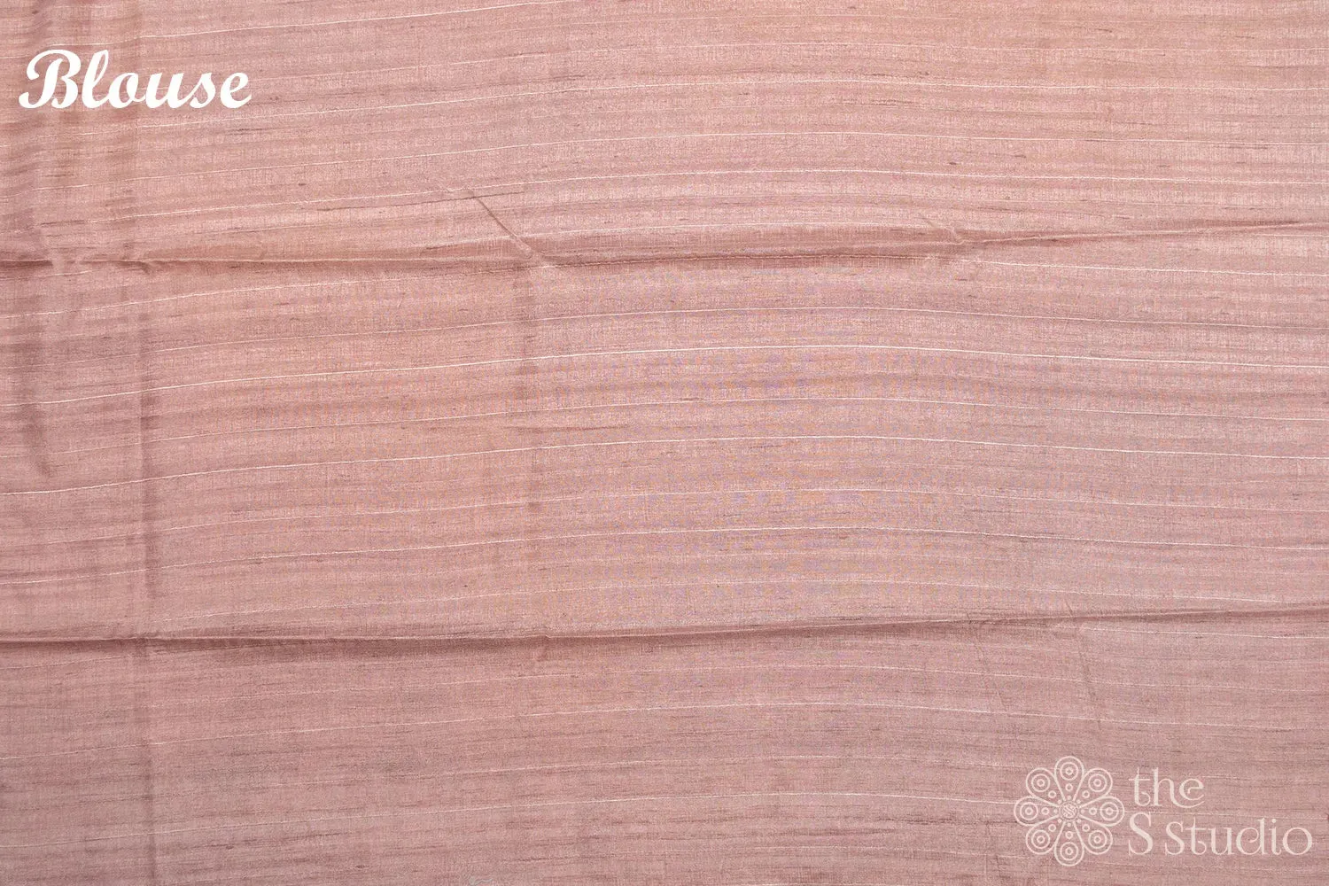 Peach semi tussar saree with embroidery