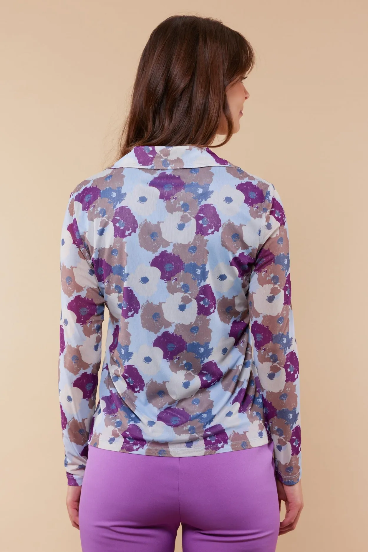 Roos blouse | Light Blue/Salvia Purple