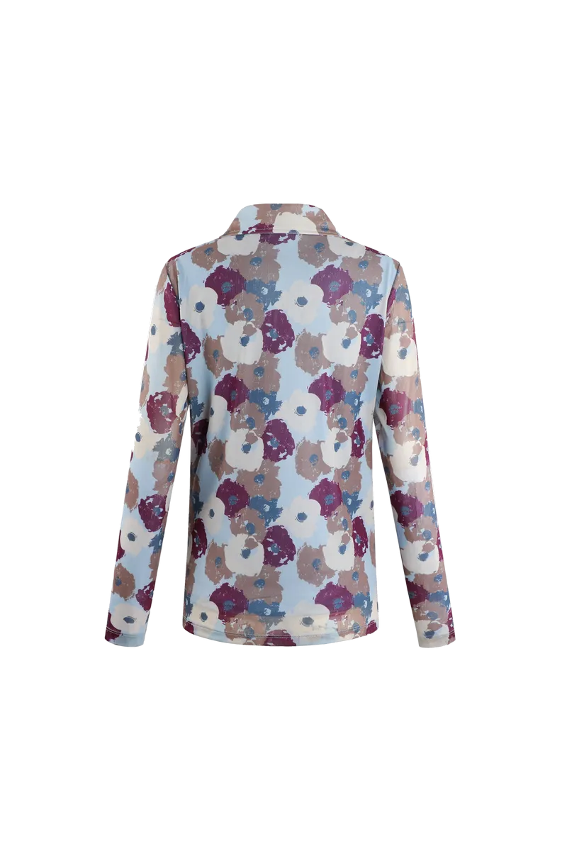 Roos blouse | Light Blue/Salvia Purple
