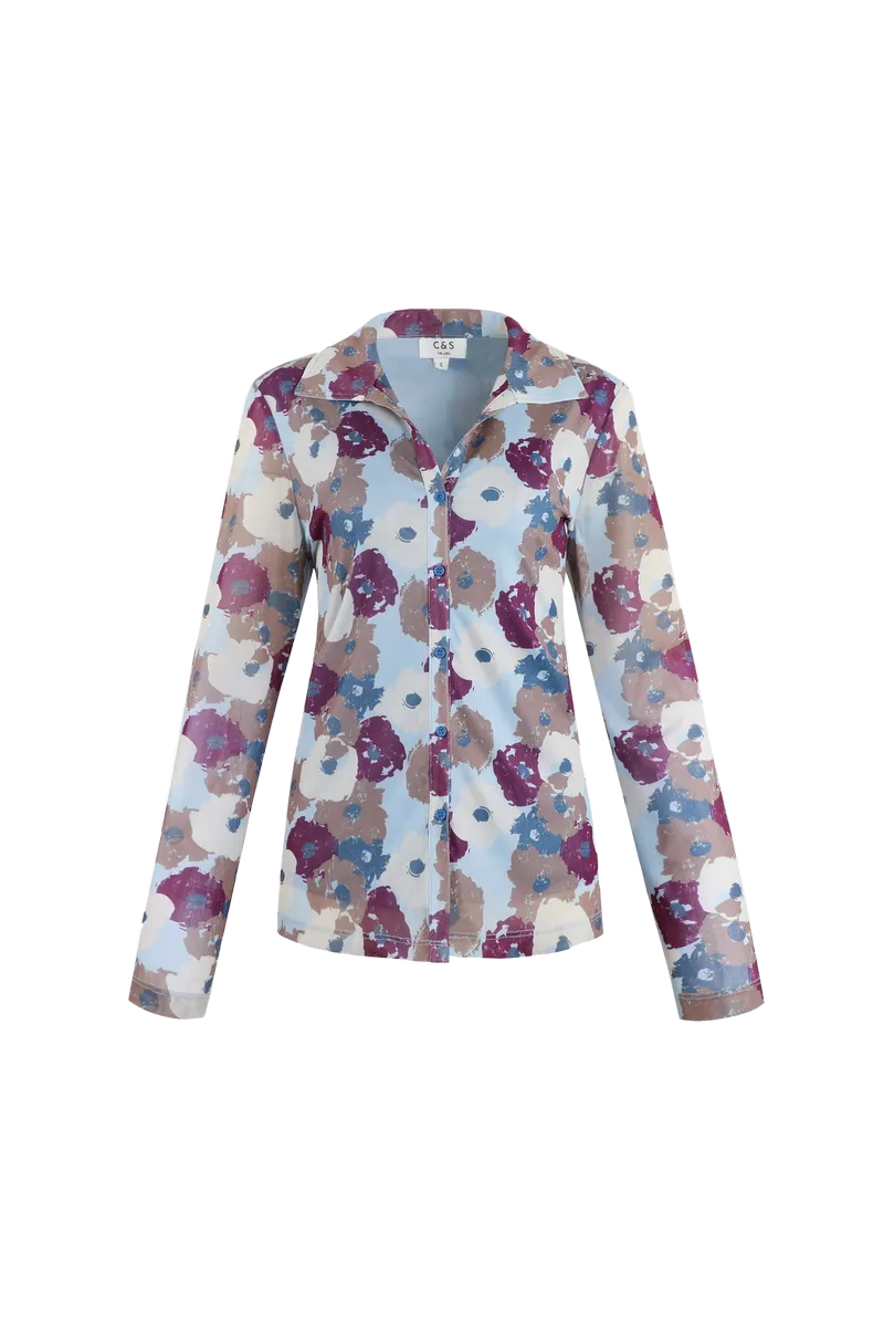 Roos blouse | Light Blue/Salvia Purple