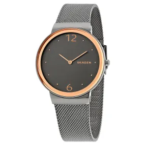 Skagen SKW2382 Freja Smoke Dial Grey-tone Steel Mesh Ladies Watch