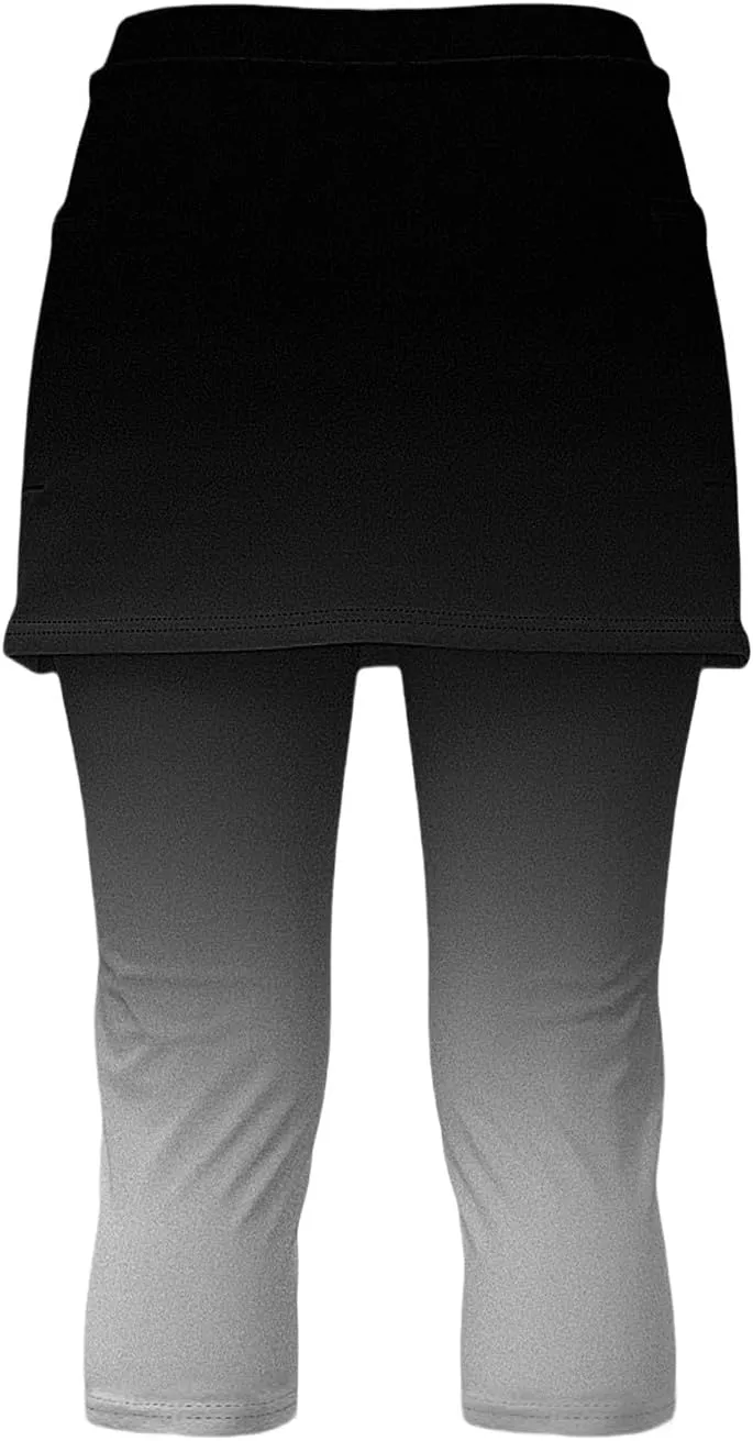 Skirted Leggings for Women 2025 Summer Golf Skorts Capris Gym Tennis Stretchy Soft Yoga Workout Legging with Skirts