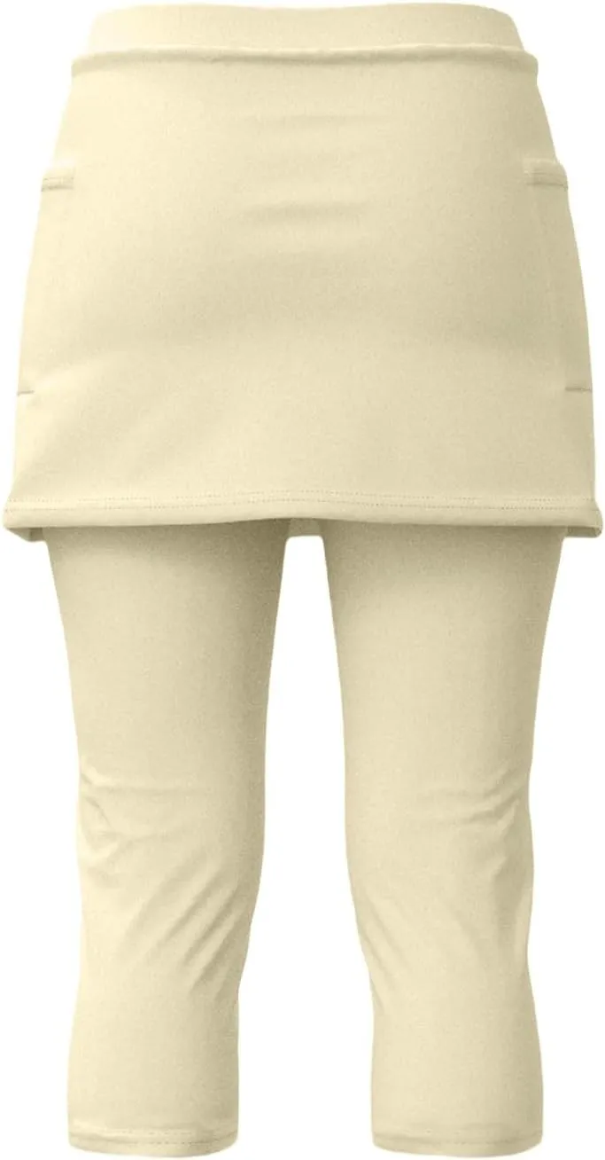 Skirted Leggings for Women 2025 Summer Golf Skorts Capris Gym Tennis Stretchy Soft Yoga Workout Legging with Skirts