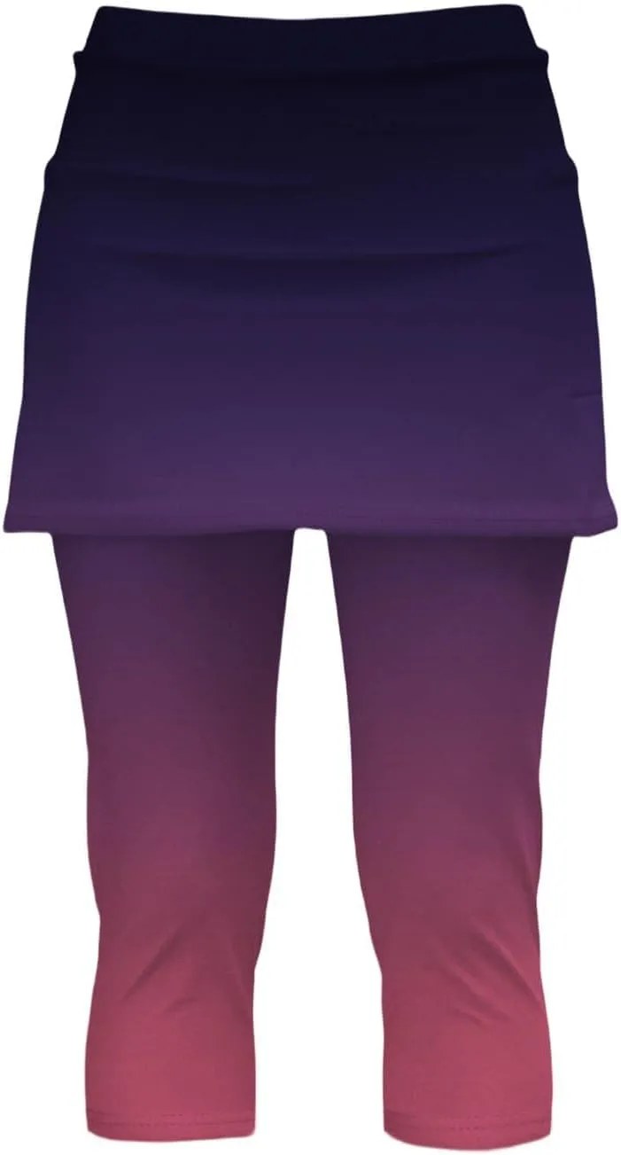 Skirted Leggings for Women Athletic Golf Skorts Gym Tennis Yoga High Waisted Stretchy Soft Capri Leggings with Skirts