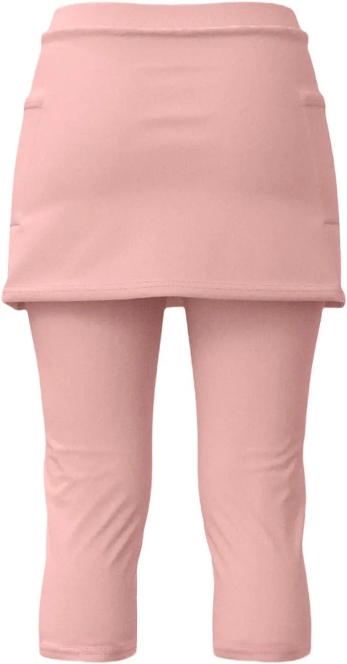 Skirted Leggings for Women High Waisted Stretchy Soft Capri Leggings Athletic Golf Skorts Gym Tennis Yoga with Skirts