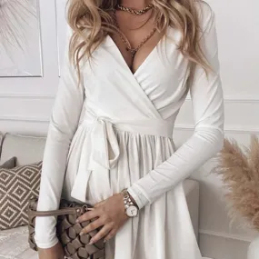 Slim Fit Autumn Long Sleeve Short Dress