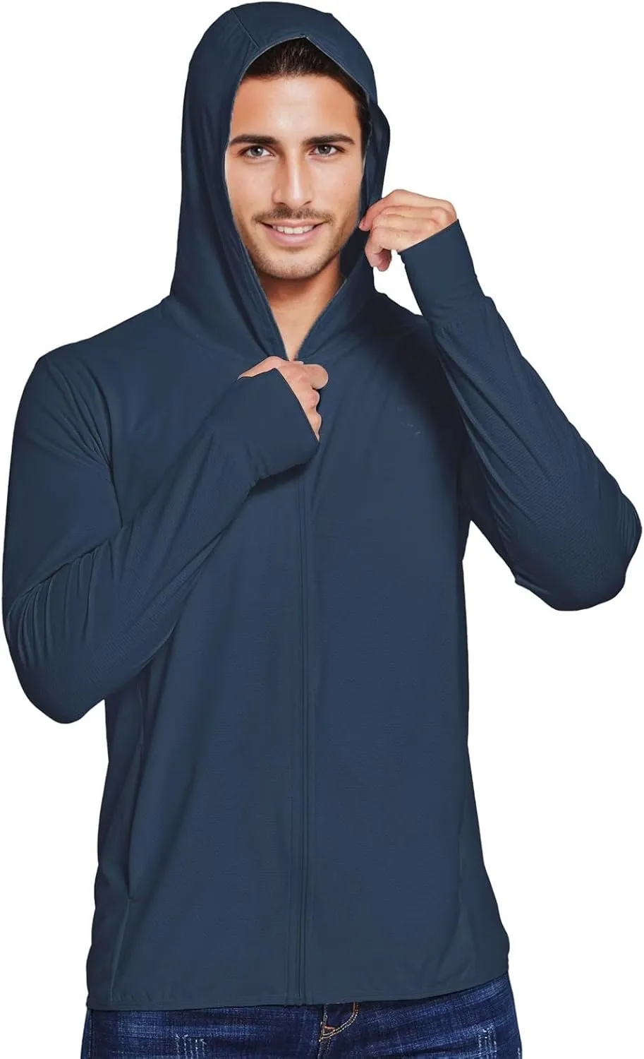 Sun Protection Shirt for Men UPF 50  Long Sleeve Lightweight Breathable Fishing Rash Guard Hoodes Sun Shirt