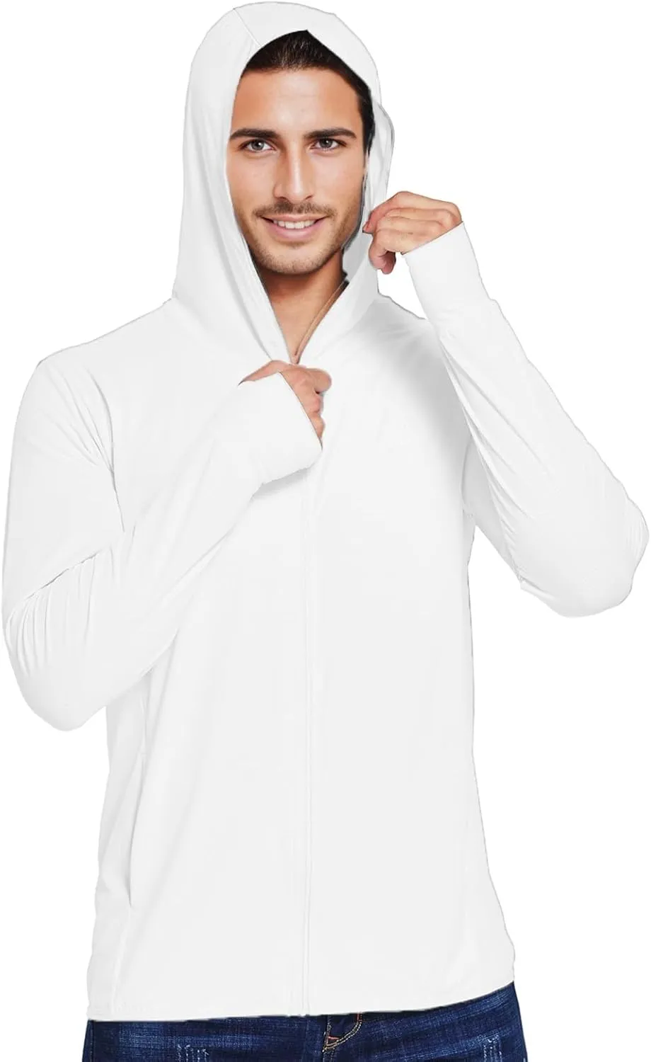 Sun Protection Shirt for Men UPF 50  Long Sleeve Lightweight Breathable Fishing Rash Guard Hoodes Sun Shirt