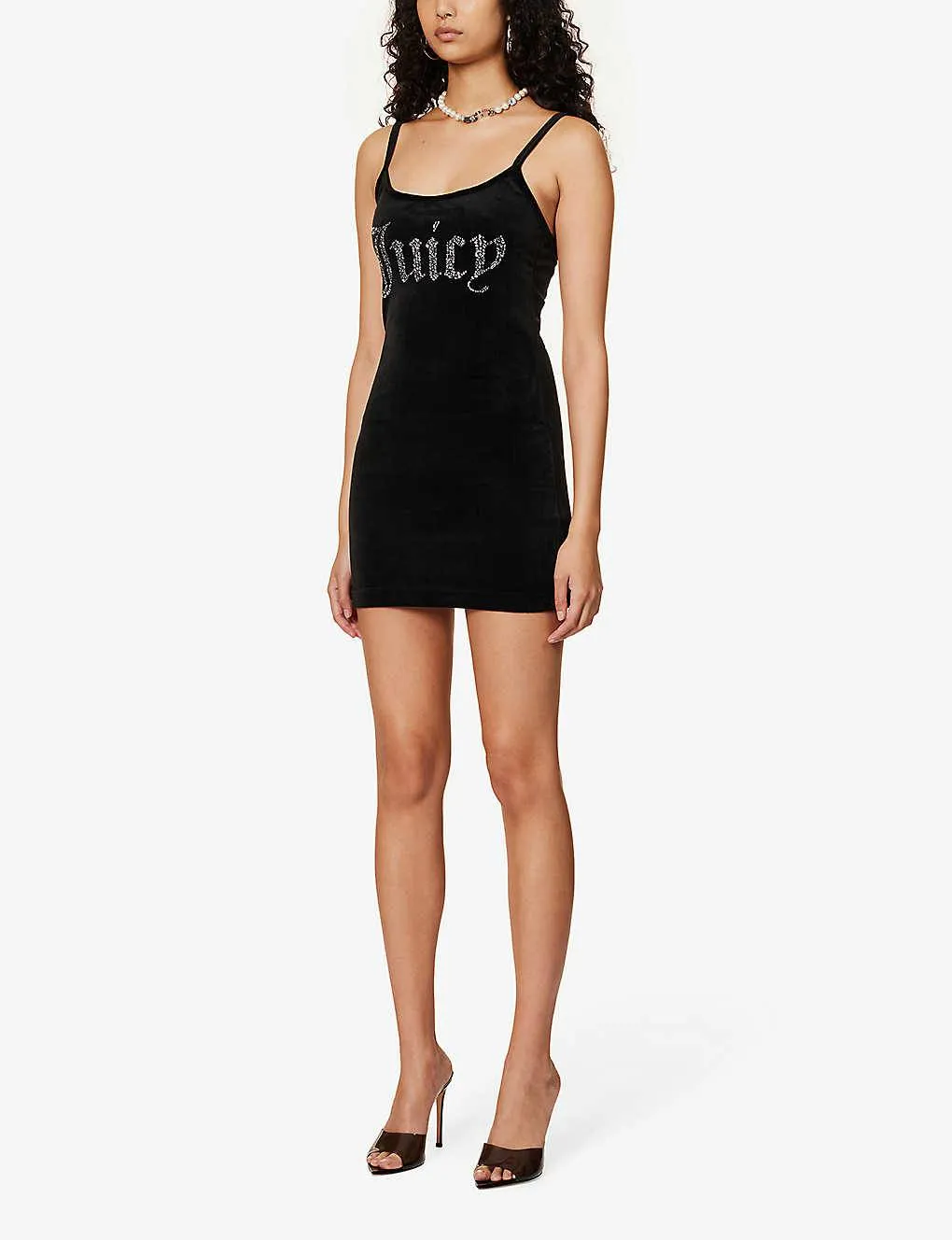 Velour Elegant Embellished Dress