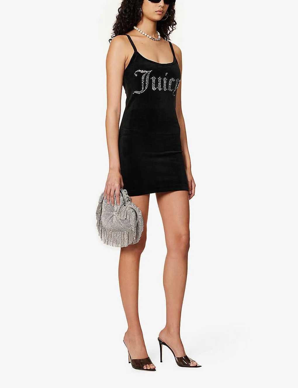 Velour Elegant Embellished Dress