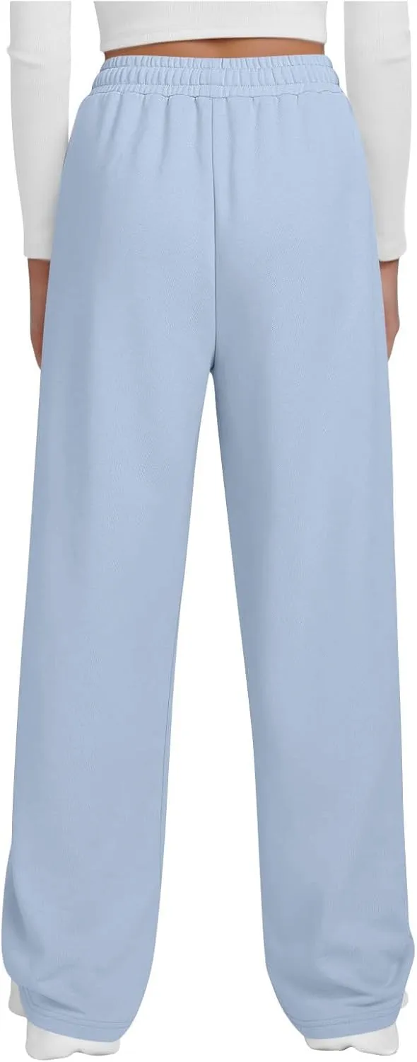 Wide Leg Sweatpants Women Loose Pants Winter Casual Comfortable Pants Drawstring Sweatpant wiht Pockets for Outdoor
