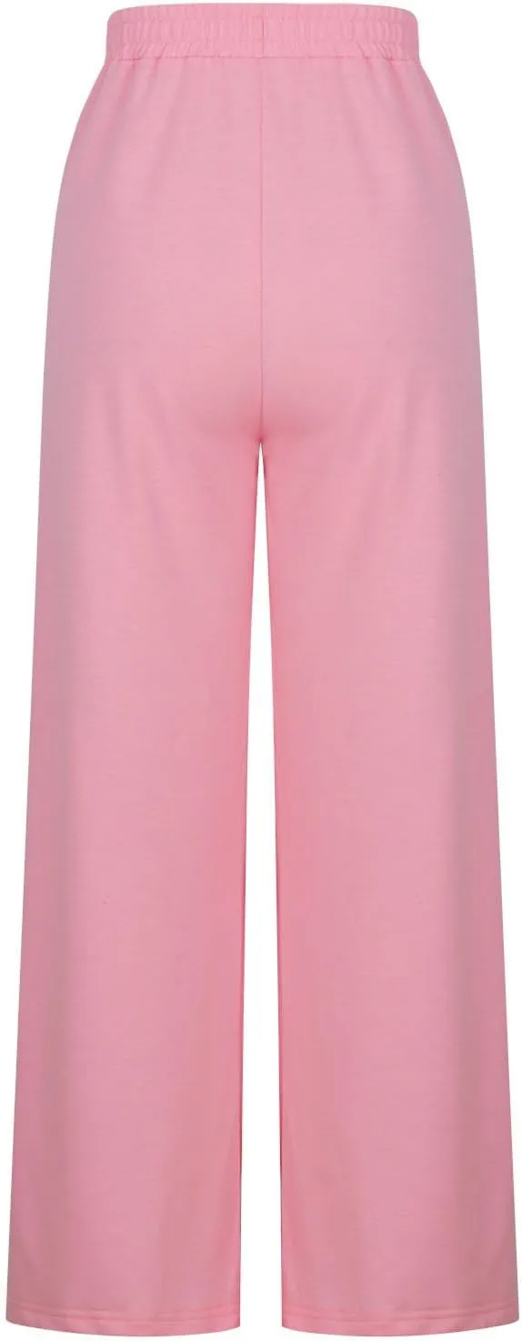 Wide Leg Sweatpants Women Loose Pants Winter Casual Comfortable Pants Drawstring Sweatpant wiht Pockets for Outdoor