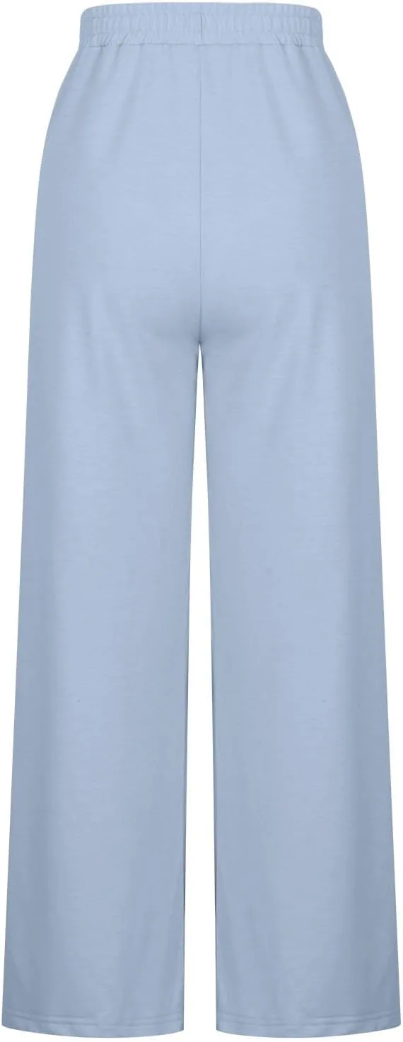 Wide Leg Sweatpants Women Loose Pants Winter Casual Comfortable Pants Drawstring Sweatpant wiht Pockets for Outdoor