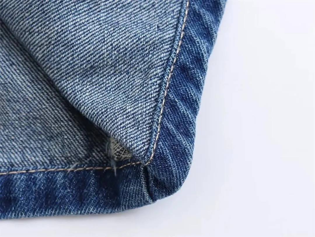 Women Denim Sleeveless V Neck Slim Chic Short Jacket Tanks Vintage Button Waistcoat Top Vest