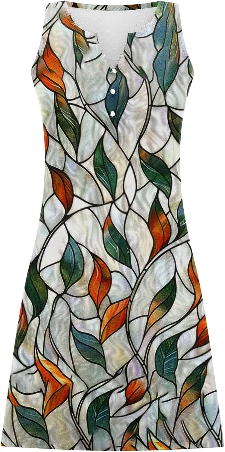 Women Dresses Casual Exotic Boho Waist-Length Trendy Dress Elegant Midi Dress Retro Sexy Beach Wedding Guest Dress