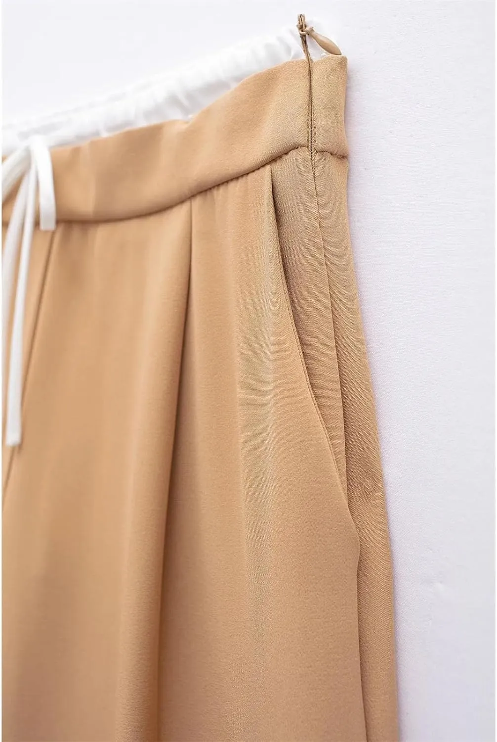 Women Fashion Tongle Style Multicolor Lace Wide Leg Pants Chic Drawstring Joker Pants Trousers Mujer