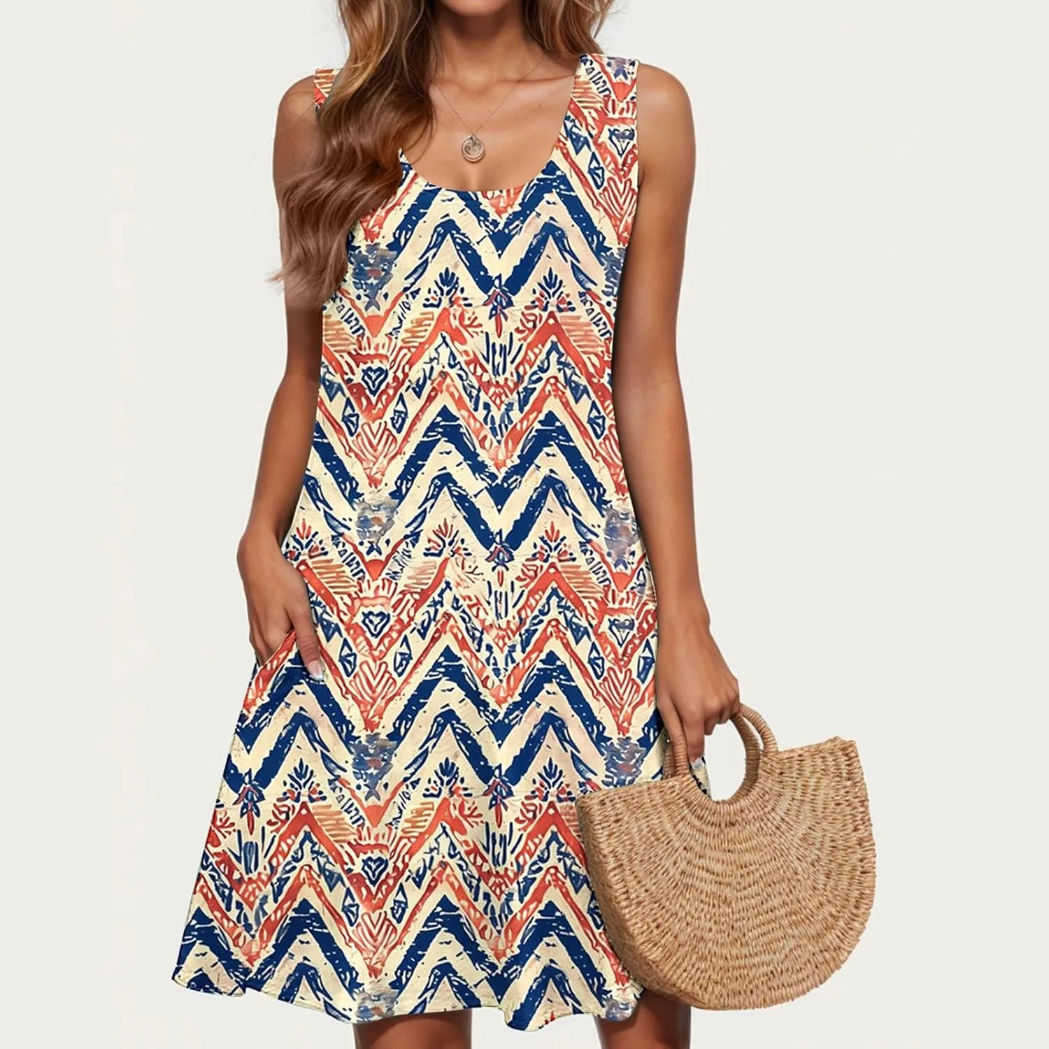 Women's 2025 Summer Casual Floral Boho Dress Elegant Halter Flowy Ruffle Midi Dress Sundresses Casual Beach Dresses