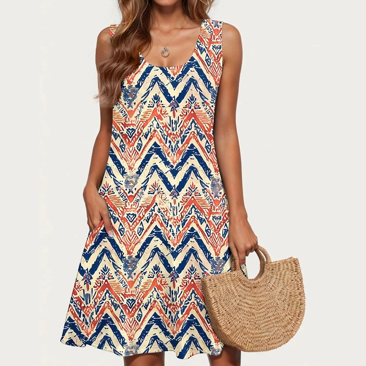 Women's 2025 Summer Casual Floral Boho Dress Elegant Halter Flowy Ruffle Midi Dress Sundresses Casual Beach Dresses