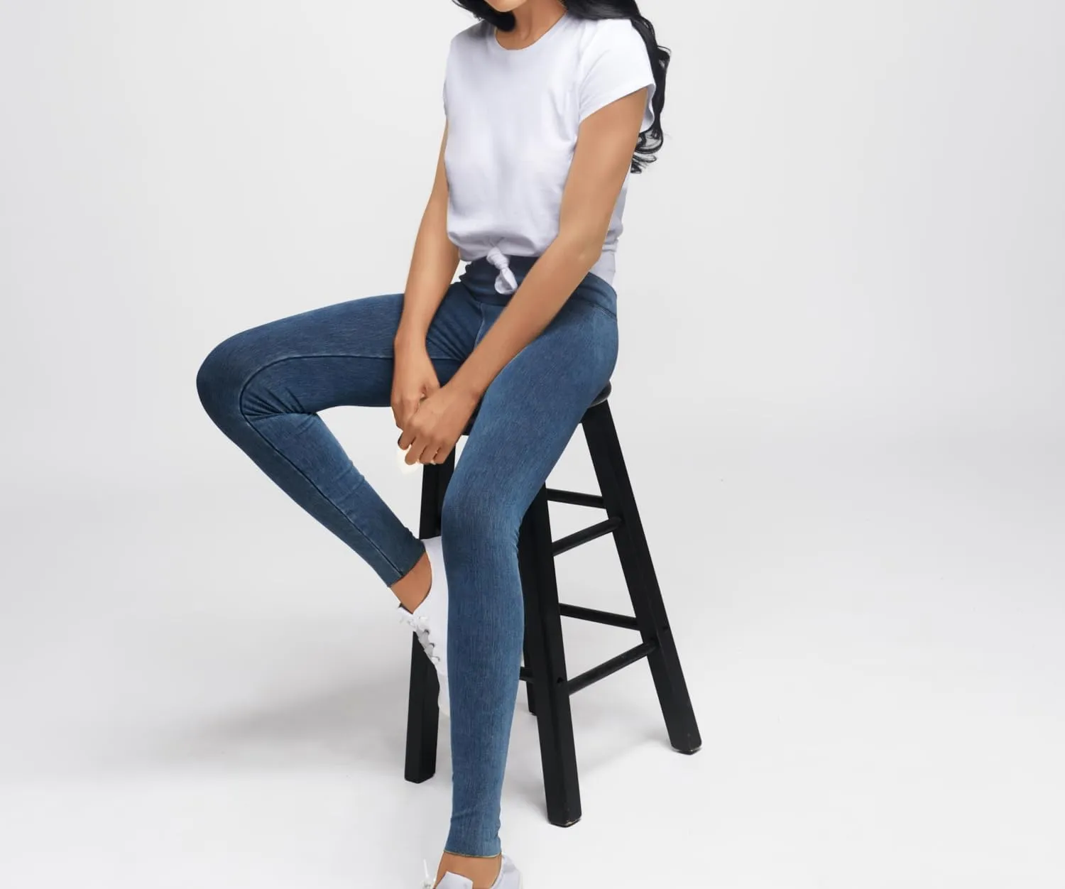 Women's Comfortable Yoga Jeggings with Denim Look Lightweight High Waist Leggings 25" 28"