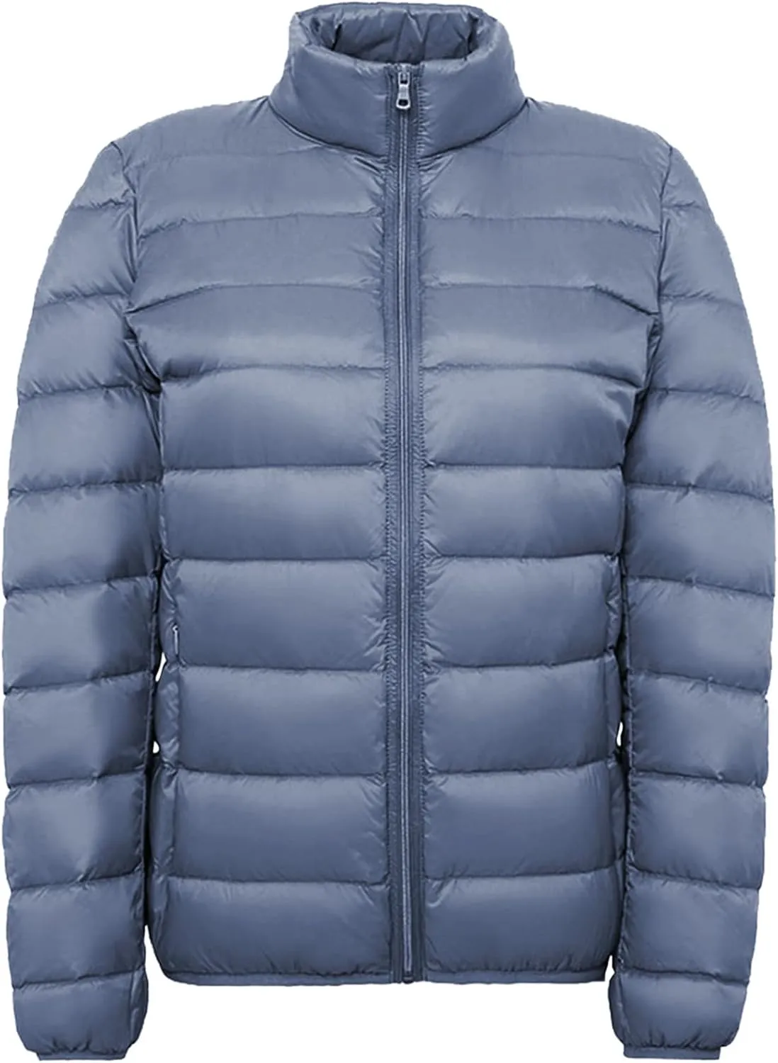 Women's Light Down Jacket 2023 Classic Style Stand-Up Puffer Solid Color Thermal Coat Dressy Casual Comfort Packable Jacket