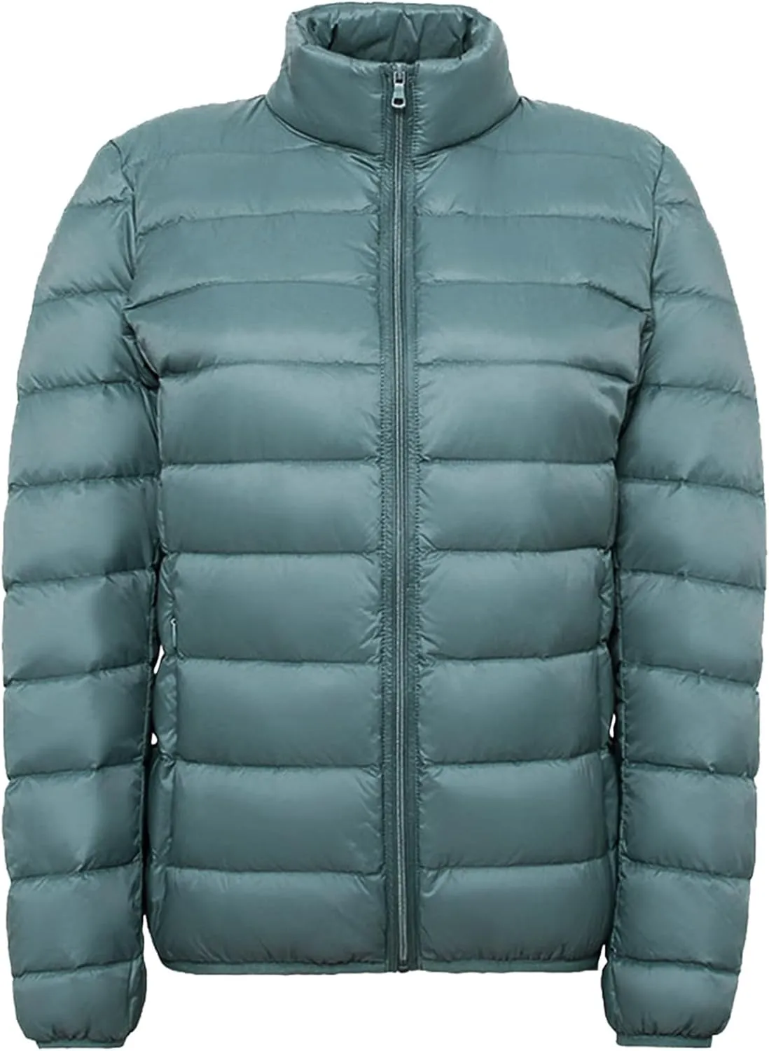 Women's Light Down Jacket 2023 Classic Style Stand-Up Puffer Solid Color Thermal Coat Dressy Casual Comfort Packable Jacket