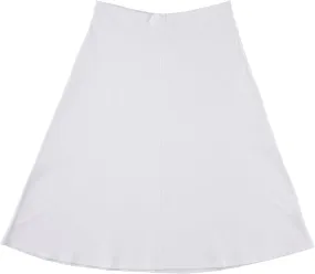 Women’s Soft Cotton A-Line Knee Length Skirt with Middle Seam- Elastic Waist Office Skirt
